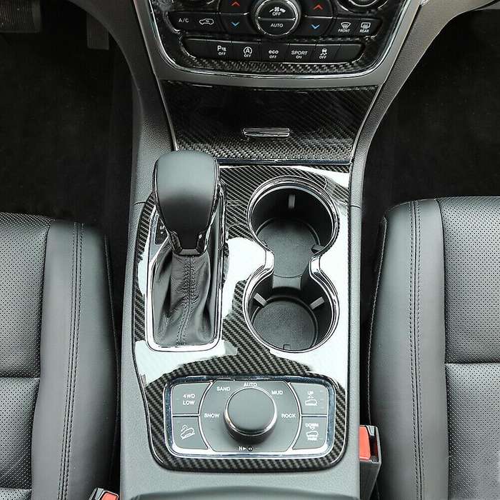 Carbon Fiber Gear Shift Panel Cup Holder Cover Trim for Grand 2016-2019 Car Decoration