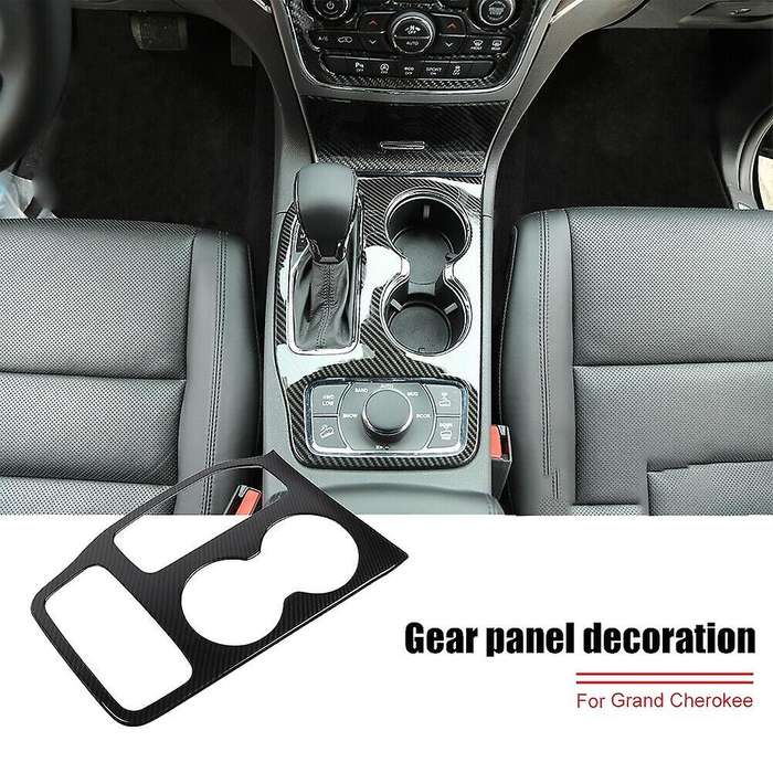 Carbon Fiber Gear Shift Panel Cup Holder Cover Trim for Grand 2016-2019 Car Decoration