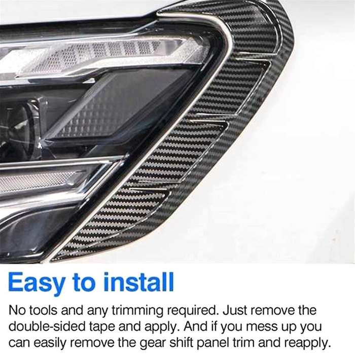 Carbon Fiber Headlight Eyebrow Cover Fog Light Wind Knife Trim for - A3 A3L 2021 2022
