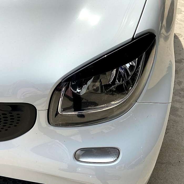 Carbon Fiber Headlight Eyelids Eyebrows for Smart 2014+ Car Sticker