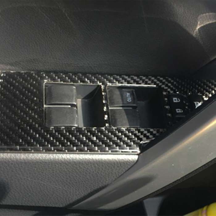 Carbon Fiber Inner Window Switch Panel Cover Trim for 2014-2018