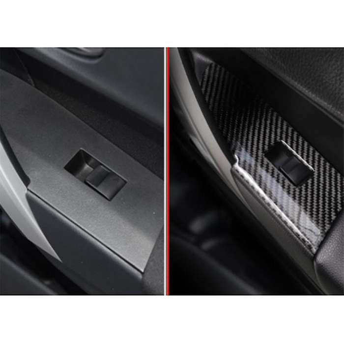 Carbon Fiber Inner Window Switch Panel Cover Trim for 2014-2018