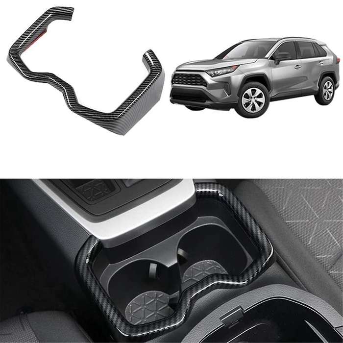 Carbon Fiber Interior Center Console Cup Holder Frame Cover Drinks Holders Trim for 2019-2023