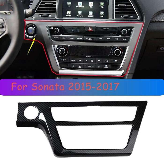 Carbon Fiber Interior Center Console AC/CD Button Panel Decoration Cover Frame Trim for 2015-2017