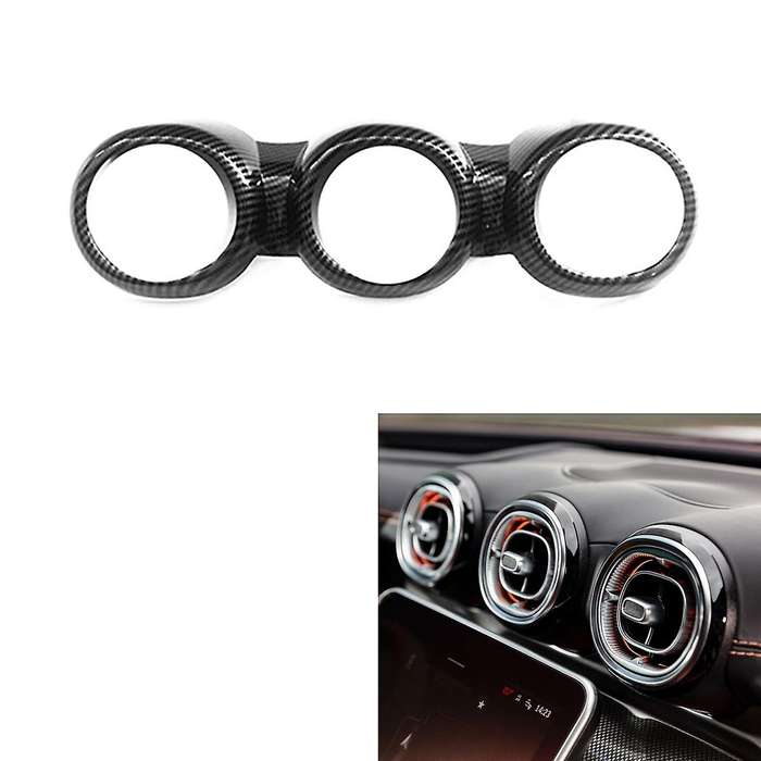 Carbon Fiber Interior Dashboard Center Console Air Vent A/C Outlet Frame Cover Trim for C-Class W206