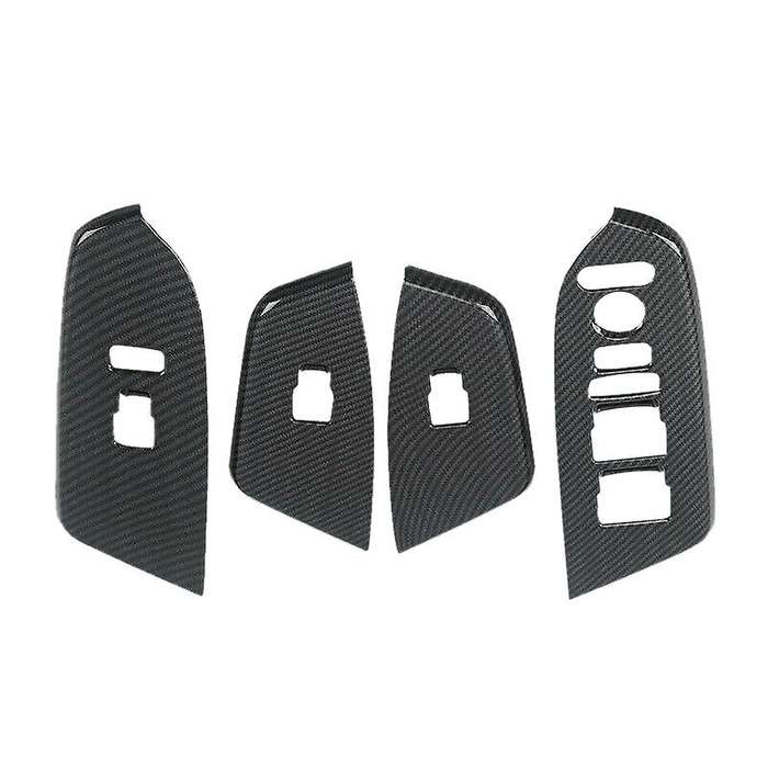 Carbon Fiber Interior Door Armrest Cover Trim for -V 2017-2019 Door Window Lock Switch Lift Cover