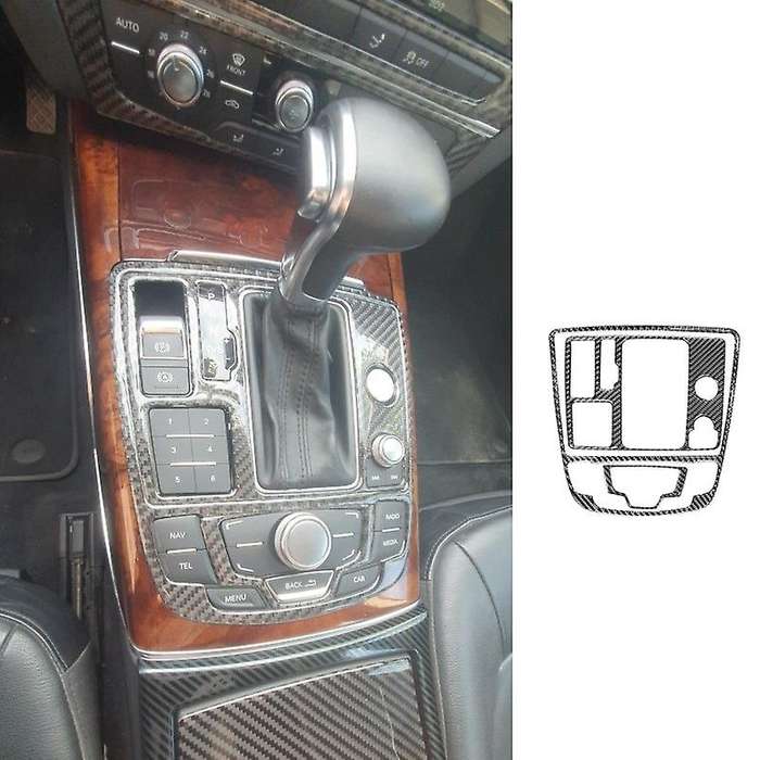 Carbon Fiber Interior Gear Shift Box Panel Sticker Cover Kit for - A6 2012 2013 2014 2015 2016 2017