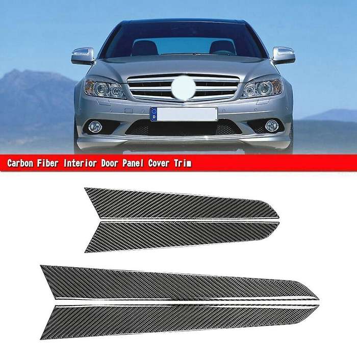 Carbon Fiber Interior Door Panel Cover Trim for C Class W204 07-13