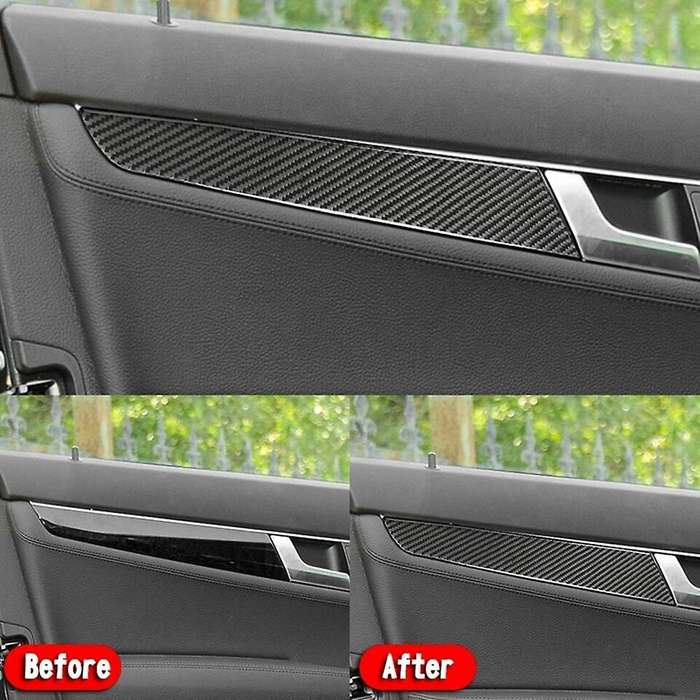 Carbon Fiber Interior Door Panel Cover Trim for C Class W204 07-13
