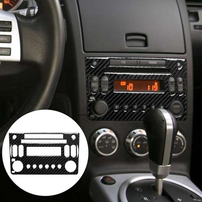Carbon Fiber Interior Radio W CD Panel Sticker Cover for 350Z 2006-2009 Car Sticker