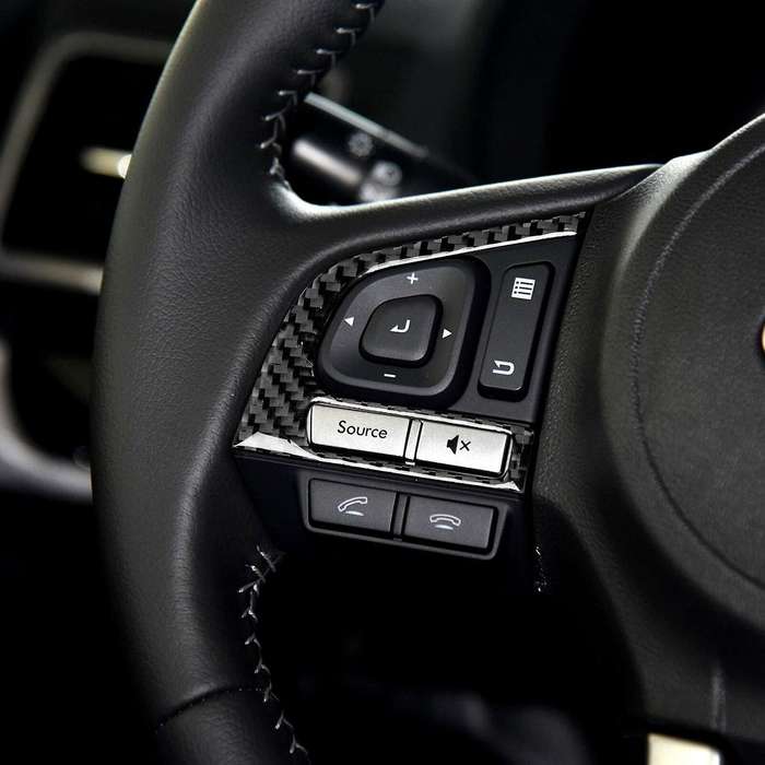 Carbon Fiber Interior Steering Wheel Button Cover Trim for 16-18