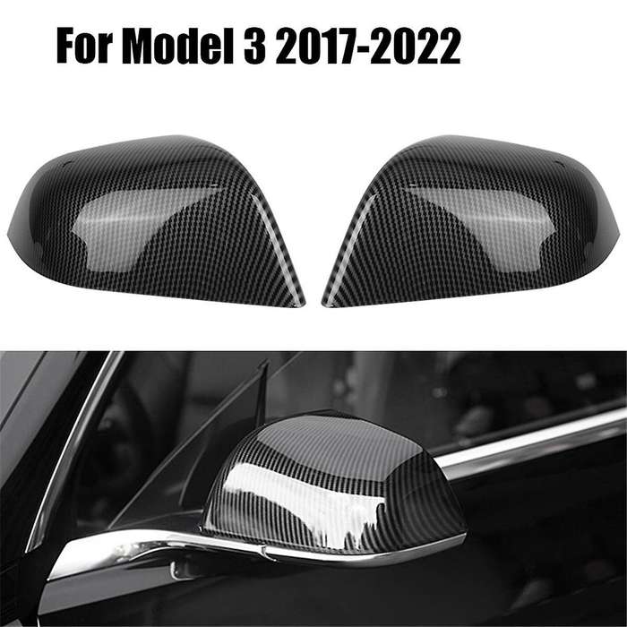 Carbon Fiber Look Rearview Mirror Cover Side Door Mirror Cover Cap for 2021-2023