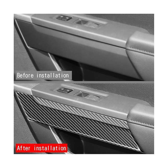 Carbon Fiber Pattern Car Door Inner Handle Panel Decoration Frame Cover for 2022-2023 High Version