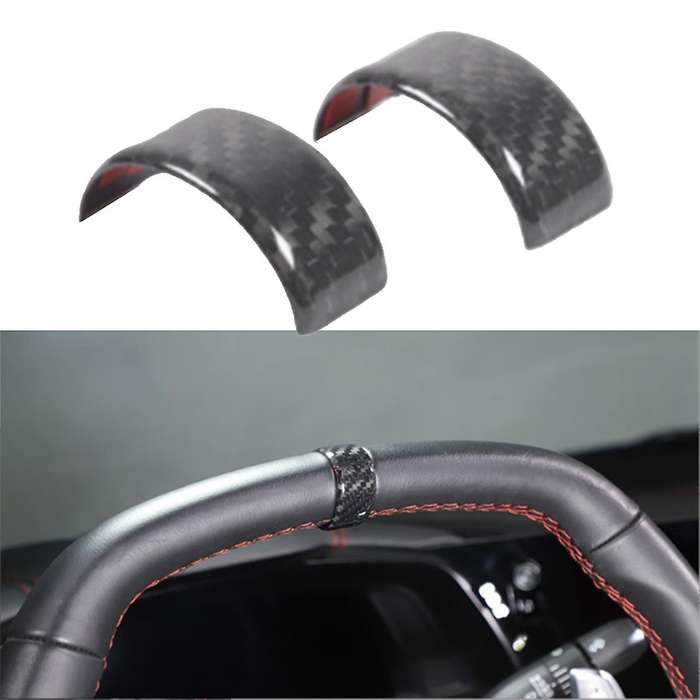 Carbon Fiber Pattern Car Steering Wheel Ring Trim Cover Sticker for C8 2020-2023 Car Interior Access