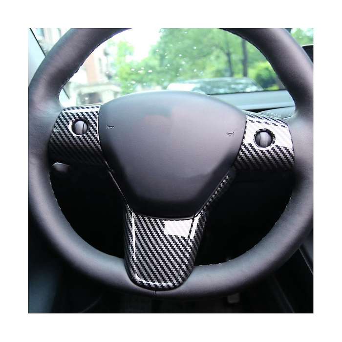 Carbon Fiber Pattern Steering Wheel Trim Sticker Steering Wheel for Model Y