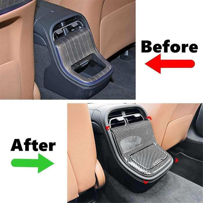 Carbon Fiber Rear Air Vent Outlet Cover for E-Class W214 E260 E300 2024+ Air Conditioning Vent Trim