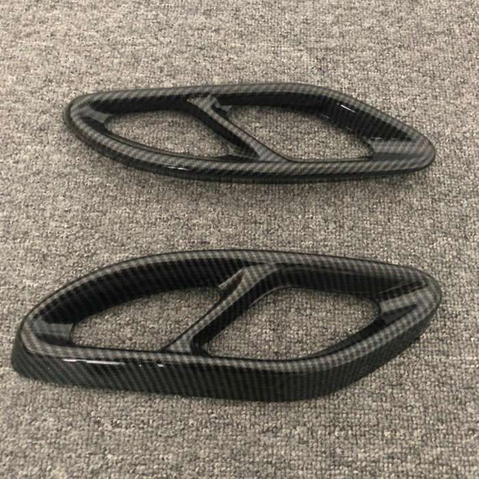 Carbon Fiber Rear Dual Exhaust Pipe Stick Cover Trim Exhaust Muffler Panel for C E GLC GLS Class