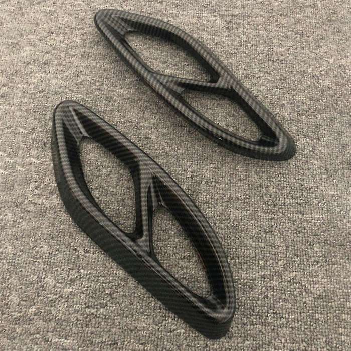 Carbon Fiber Rear Dual Exhaust Pipe Stick Cover Trim Exhaust Muffler Panel for C E GLC GLS Class