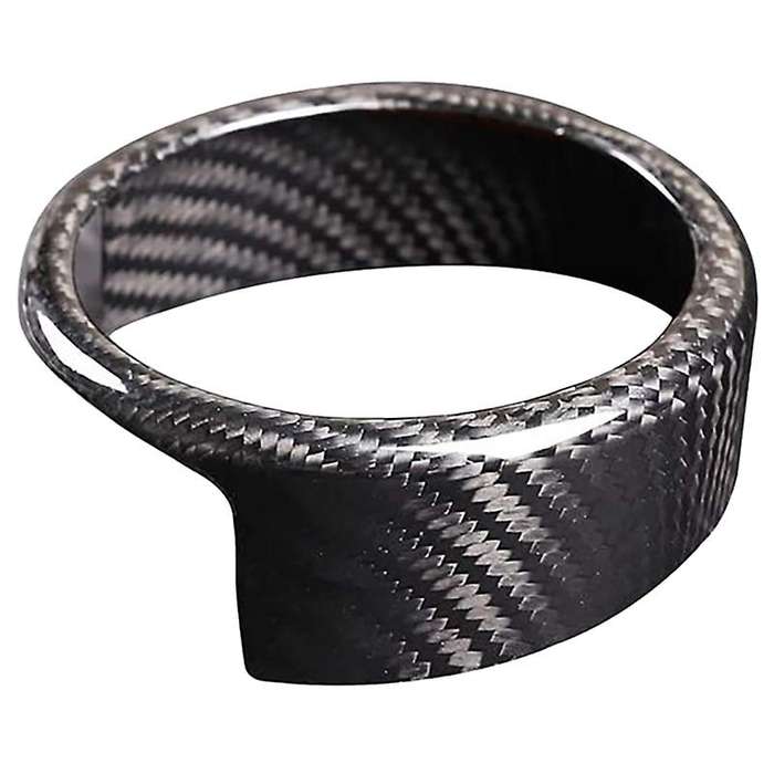 Carbon Fiber Rear Grille Front Grill Logo Decor Ring Black Trimmed Frame Fits for 2017-2020