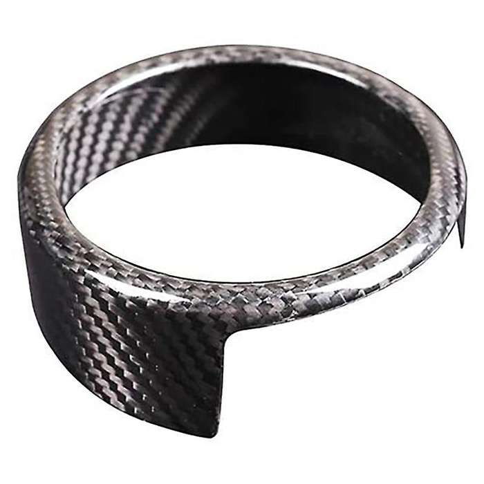 Carbon Fiber Rear Grille Front Grill Logo Decor Ring Black Trimmed Frame Fits for 2017-2020