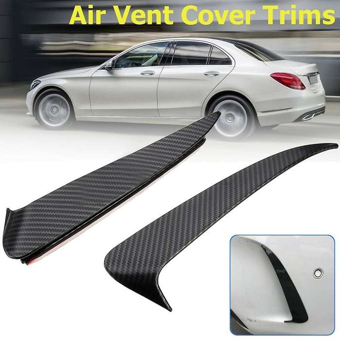 Carbon Fiber Rear Bumper Spoiler Air Vent Cover Side Canard for C Class W205 C43 C63 AMG 2014-2019