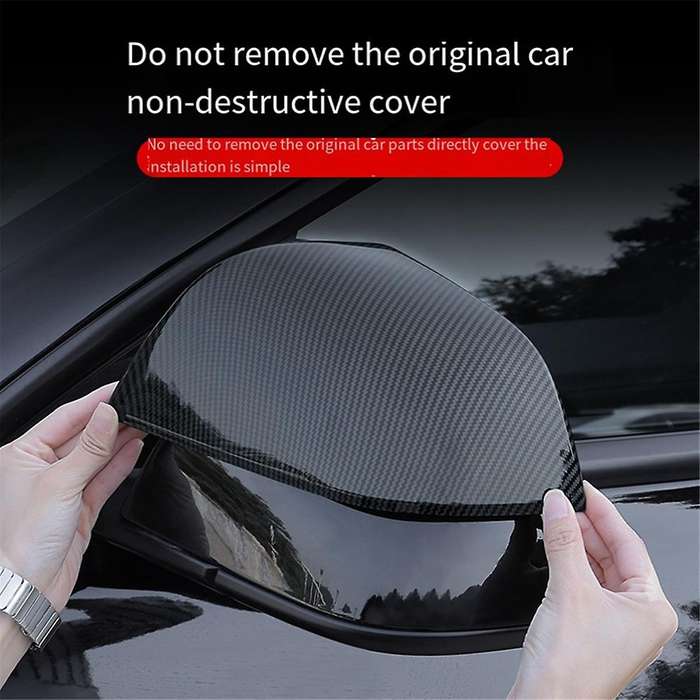 Carbon Fiber Rearview Mirror Housing Rearview Mirror Protector Cover for Refreshed Version Car Deco