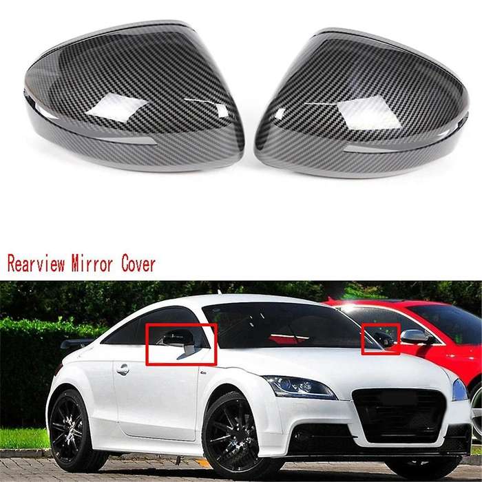 Carbon Fiber Side Wing Door Mirror Cover Rearview Mirror Cover Cap Trim for TT TTS TT 8J MK2 R8 42 2