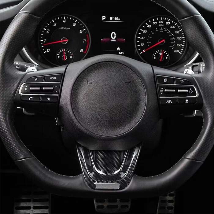 Carbon Fiber Steering Wheel Panel Sticker for 2018-2022 Control Button Frame Cover