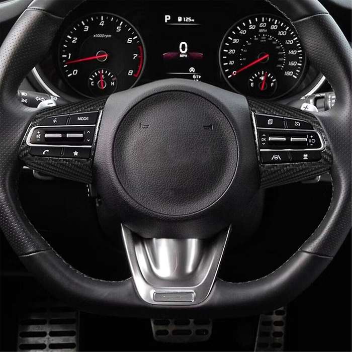 Carbon Fiber Steering Wheel Panel Sticker for 2018-2022 Control Button Frame Cover