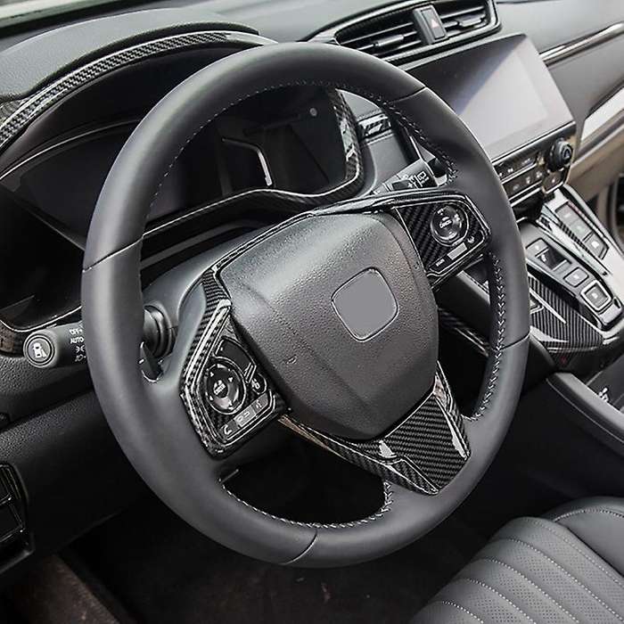 Carbon Fiber Style Car Steering Wheel Button Decor Frame Cover Trim for -V 2017-2021 Accessories, 3P