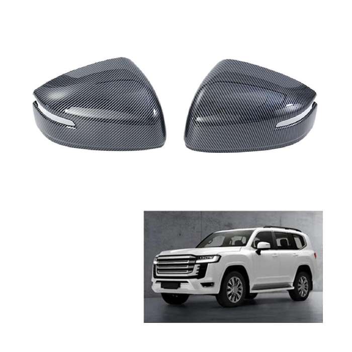 Carbon Fiber Style Mirror Cover Trim for Land Cruiser Lc300 2022 2023 Car Accessories