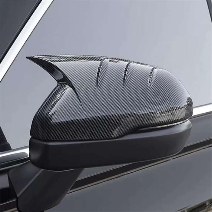 Carbon Fiber Style Rear View Mirror Cover Side Mirror Horn Caps Trim for -V 2023 2024 Accessories