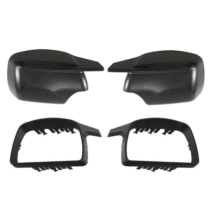 Carbon Fiber Style Side Mirror Cover Caps Replacement New M Look Mirror Covers for X5 E53 1999-2006