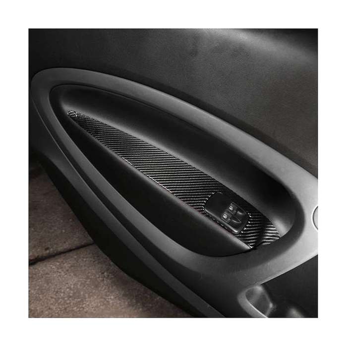 Carbon Fiber Window Glass Lift Button Trim Switch Cover Door Armrest Panel for Smart 453 Fortwo 201