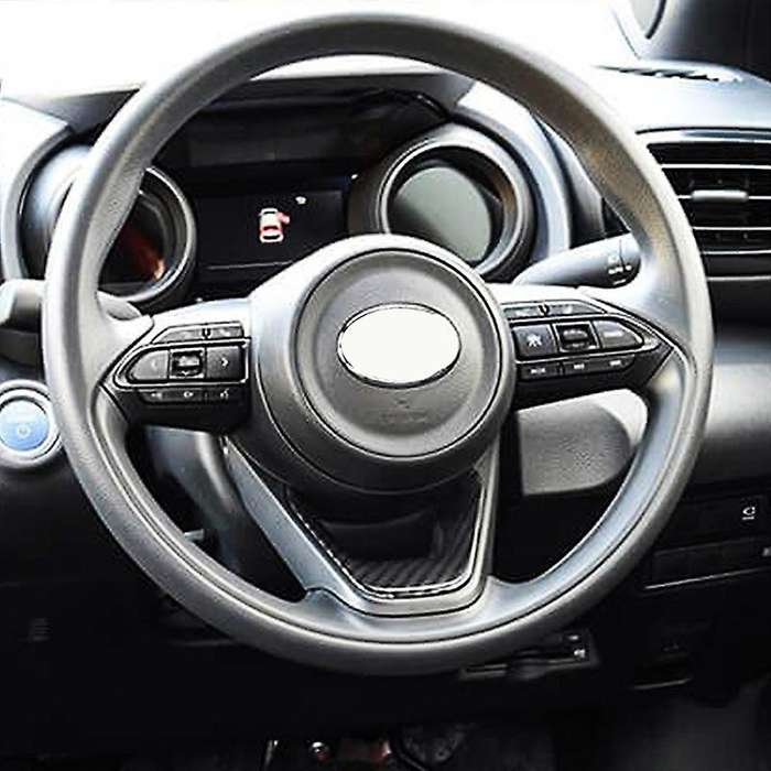 Carbon Fiber V Steering Wheel Panel Cover Trim Protector Cover Panel Decoration for Yaris 2020 2021