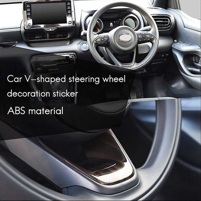 Carbon Fiber V Steering Wheel Panel Cover Trim Protector Cover Panel Decoration for Yaris 2020 2021