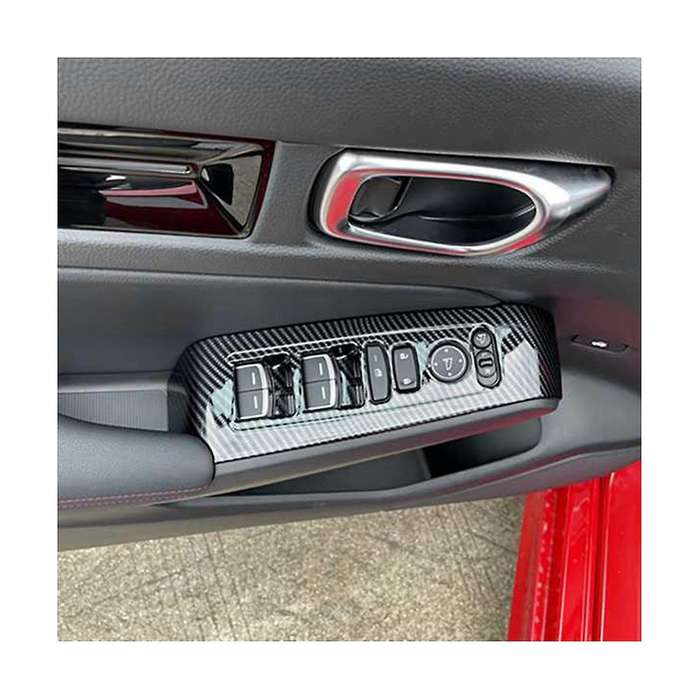 Carbon Fiber Window Glass Lift Button Trim Switch Cover Door Armrest Panel Sticker for 11th 2021-20