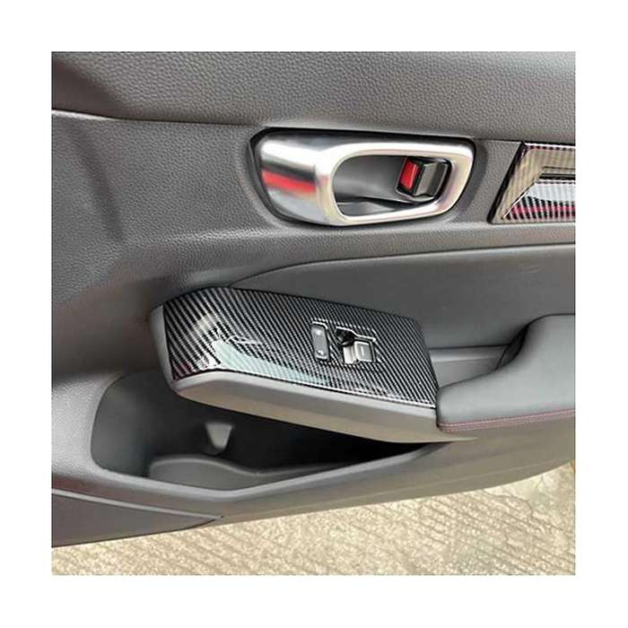 Carbon Fiber Window Glass Lift Button Trim Switch Cover Door Armrest Panel Sticker for 11th 2021-20