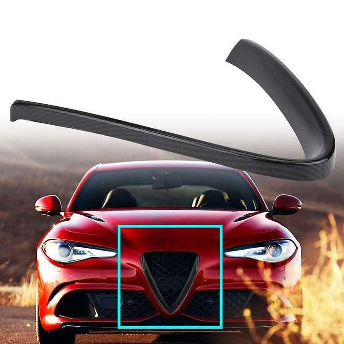 Carbon Fiber V Shape Front Grille Frame Cover Trim for 2016-2018