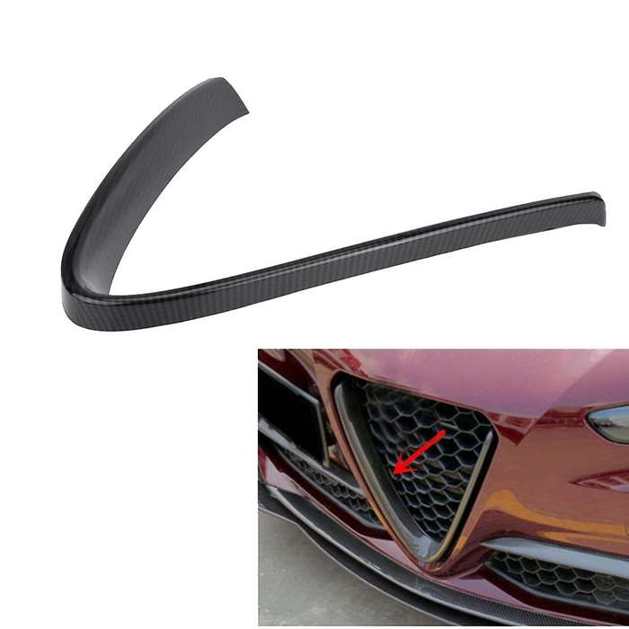 Carbon Fiber V Shape Front Grille Frame Cover Trim for 2016-2018