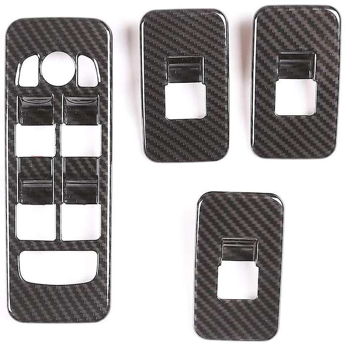 Carbon Fibre Car Window Glass Lift Switch Button Frame Cover Trim for Sport 2020