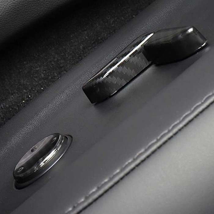 Carbon Fibre ABS for Model 3 Seat Adjustment Switch Botton Cover Trim Decorative Frame Sticker Car A