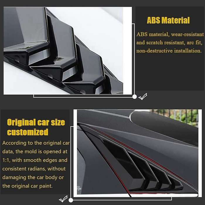 Carbon Fibre ABS Rear Window Louver Shutter Cover Trim for 2021 2022 Scoop Shade Accessories