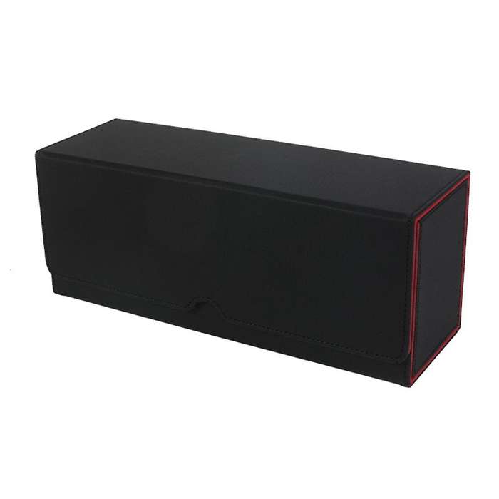 Card Storage Box with Dice Tray, 4 in 1 Card Deck Case Holds 300+ Cards, Magnetic Card Organizer Bla