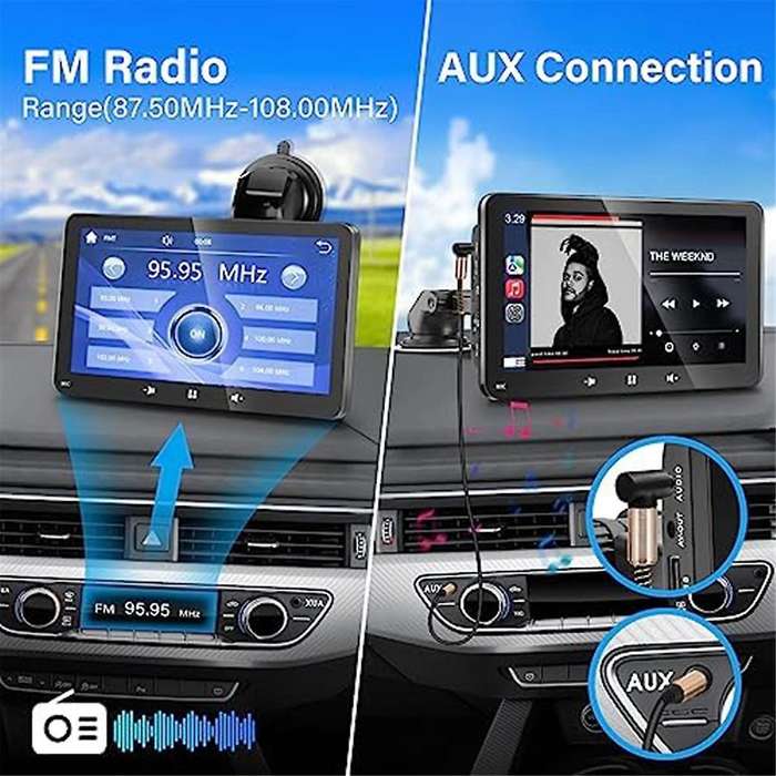 Carplay,7-inch Touchscreen Portable Car Audio System,car Radio with Reverse Camera,wireless Car Mp5