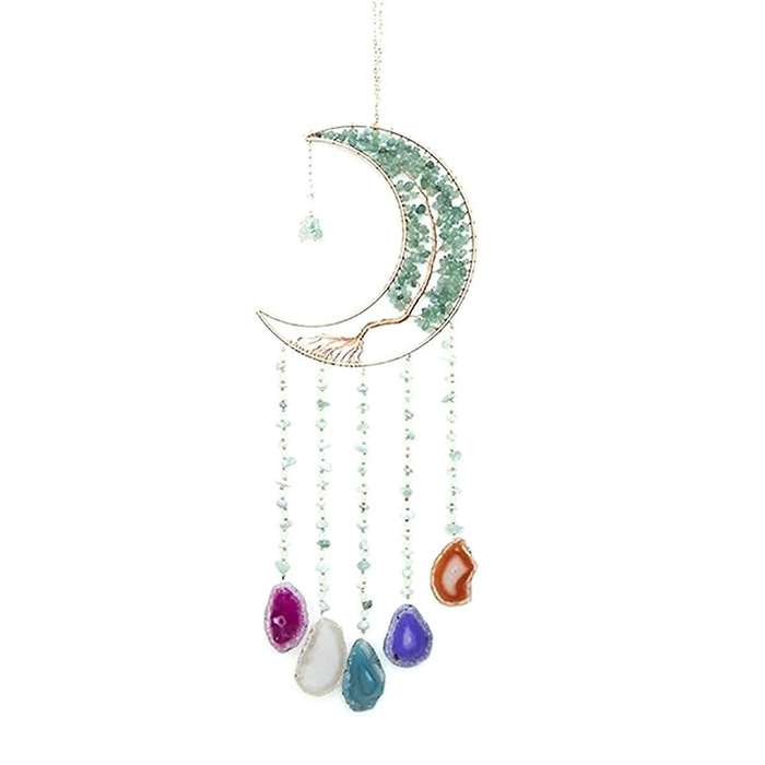 Catchers with Crystal Tree Gemstone Catchers Natural Gem Wall Hangings Room Dreamcatcher Decor