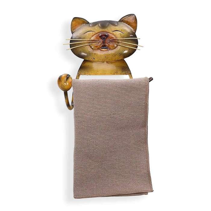 Cat Paper Toilet Towel Stand Holder Cute Design Rack Cat Cast Iron Holder Standing for Bathroom