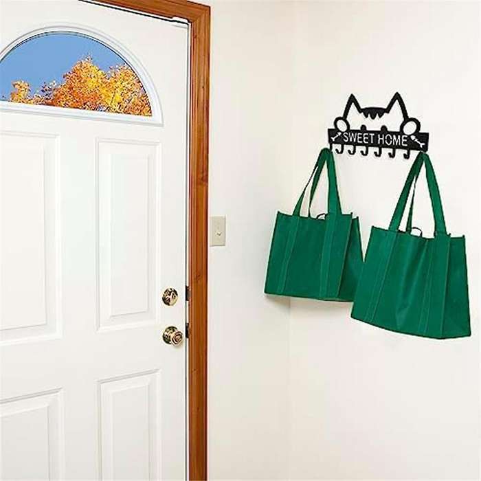 Cats Key Holder for Wall Decorative Modern Mounted Rack Small Coat Hook Cute Bathroom Wall Decor Fo