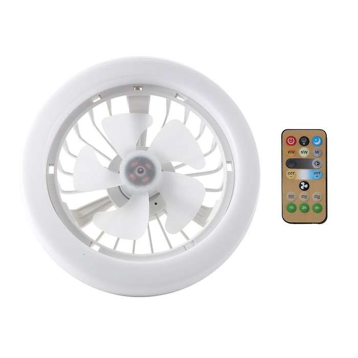 Ceiling Fan with Light and Control E27 Ceiling Fan Cooling Electric Fan Lamp Chandelier for Room Hom