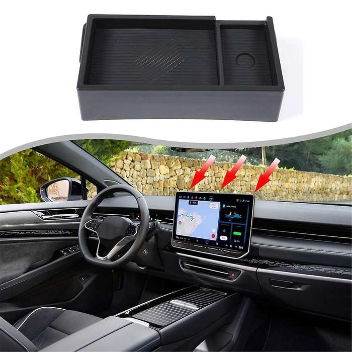 Center Console Dash Storage Tray for ID.7 ID7 2024 Car Navigation Screen Rear Storage Box Organizer
